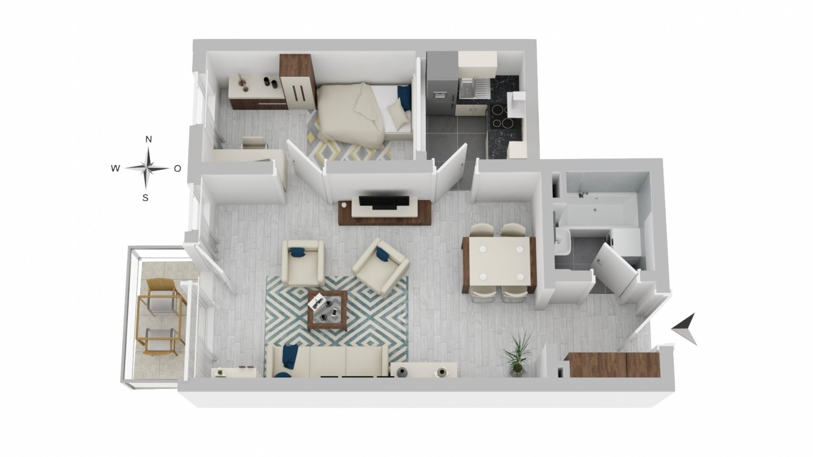 1,5-Zimmer-Eigentumswohnung mit Westbalkon & TG-Stelpllatz