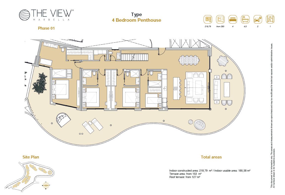 Grundriss 5 Zimmer Penthouse